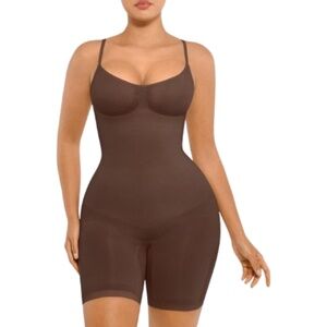 Women’s Coffee Coloured Full Body Shapewear With Butt Lifter And Thigh Slimmer